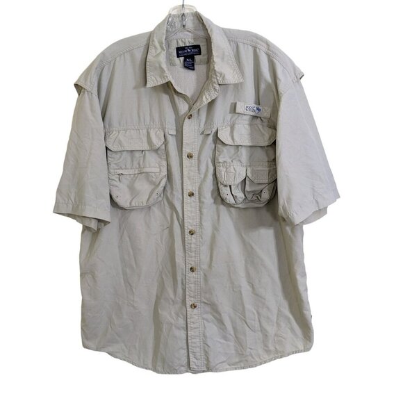 Moose Creek Fishing Shirt Vented Mens XL Beige Outdoors Casual Gorpcore Utility - Picture 1 of 5